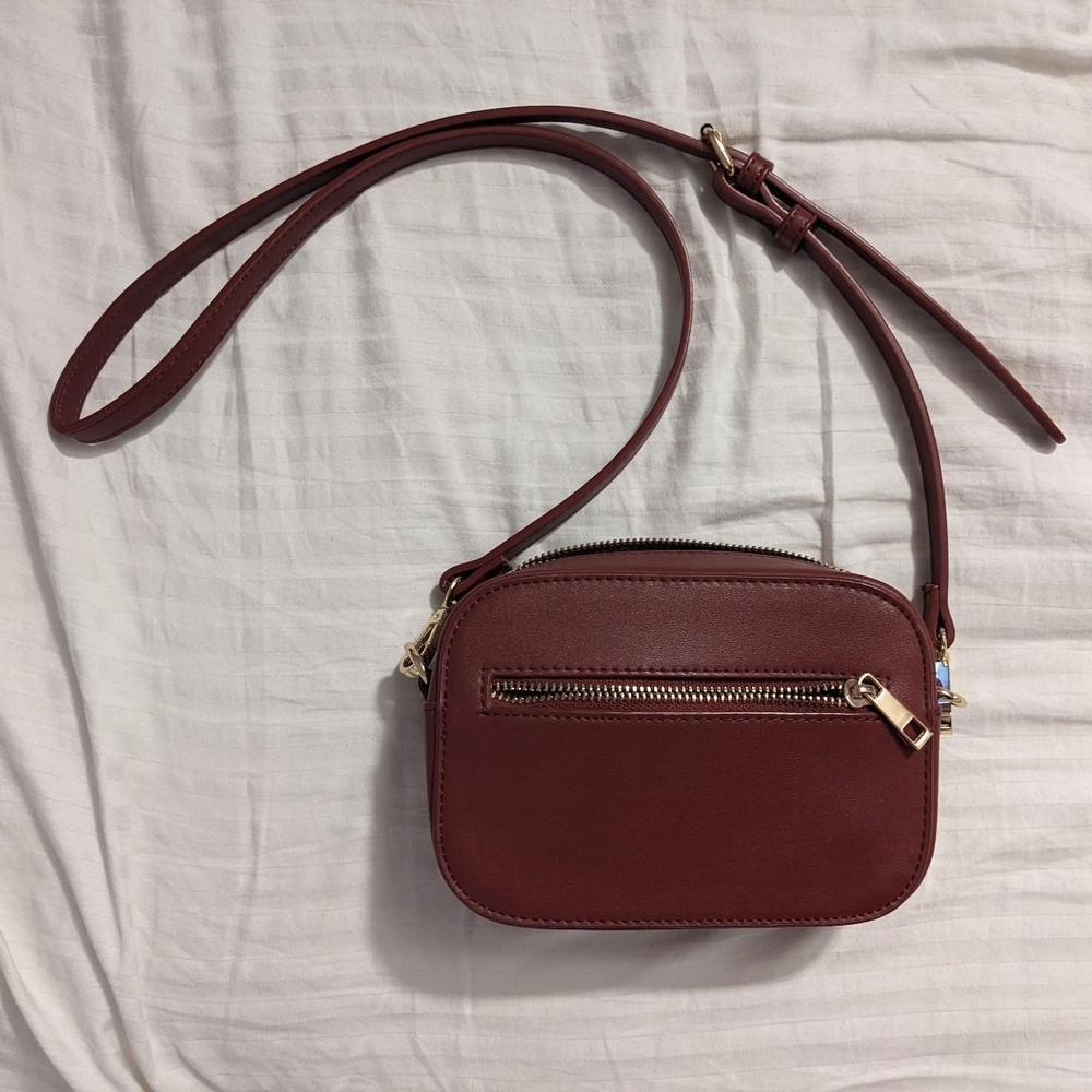 Adjustable Burgundy Crossbody Bag
